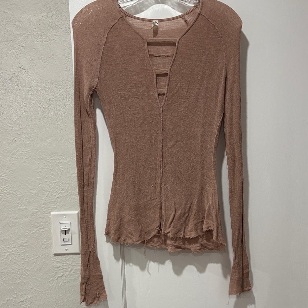 Free People Mauve Long Sleeve Top